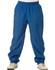 Track pants in a vibrant blue colour with an elastic waistband and cuffed ankles. Features a logo on the front.