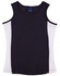 A black and white singlet with a logo, featuring contrast panels on the sides.