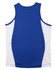 A blue and white contrast mesh singlet with a logo on the back. Designed for kids.