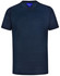 A navy men's ultra lightweight performance short sleeve tee with a logo on the neckline.