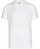 A white short-sleeve performance t-shirt with a logo on the chest. Ideal for athletic and casual wear.