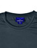 A close-up of a dark grey men's lightweight performance short-sleeve tee with a logo tag at the neckline.