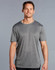 A short sleeve tee in grey, made from ultra-dry cationic fabric, featuring a logo on the chest.