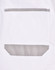 A white cargo short pocket featuring a grey trim and a logo. Simple design for utility use.
