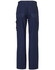 Ladies' work pants in navy blue, featuring multiple pockets and a straight leg design. Includes a logo on the waistband.