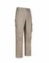 Unisex cotton stretch ripstop work pants in khaki with multiple pockets and a logo.