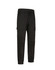 Unisex cotton stretch drill cuffed work pants in black, featuring side pockets and an elastic waistband.