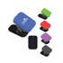 A mobile phone holder in blue, black, red, green, and purple with a branded logo.