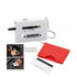 A white tyre trend measurement tool with a keyring attachment and a red plastic case, featuring a logo.