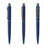 A metal pen in navy with a sleek design, featuring a clip and a silver accent. It has a logo present.