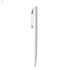 A plastic pen in white with a sleek design and a clip. Features branding on the body.