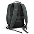 A dark green backpack with padded straps and a handle, featuring a logo on the side.