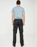 Lightweight black nylon waterproof rain pants displayed on a person from the back, wearing a grey T-shirt.