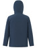 A navy unisex quilted waterproof jacket with a hood, featuring a simple design and no visible branding.