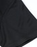 A close-up of a black ladies' polo shirt with a jacquard knit texture and a visible logo.