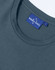 A grey men's premium cotton t-shirt with a round neckline and a brand label visible.