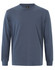 A long-sleeve tee shirt in navy blue with a round neck and a small logo on the label.