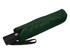 A green fold-up umbrella in a matching carry case, featuring a black handle and strap.