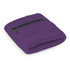 A purple wrist sweat band featuring a zip pocket, made of textured fabric with a zip closure.