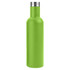 A drink bottle in vibrant green with a stainless steel cap and a smooth, matte finish.