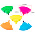 A set of circular highlighters in green, pink, yellow, orange, and blue, featuring a logo.