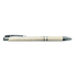 A slimline silver pen with a wheat straw barrel, featuring a shiny silver clip and accents.