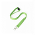 A green flat ribbed lanyard with a detachable clip and a black plastic buckle.