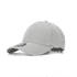 A light grey polyester stretch cap with a curved brim and a logo on the front.