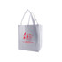 A large white non-woven shopping bag with red branding and two sturdy handles.