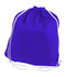 A purple non-woven drawstring bag with white drawstrings, featuring a simple design and no visible logos.