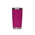 A drink bottle featuring a glossy magenta exterior and a stainless steel base, complete with a lid.