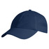 A navy blue cap with a mesh design and a branded logo on the front.