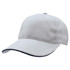 A grey cap with a soft sandwich peak and an adjustable strap on the back. It features a logo on the side.