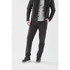 Men's Soho Performance Pant in black, featuring a sleek design and a logo, styled with a grey top and black shoes.