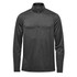 A men's Milano 1/4 zip pullover in dark grey, featuring long sleeves and a standing collar. It includes a logo.