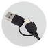 A black Bamboo Triple Connector Cable with USB and Micro USB connectors. It features a sleek, minimalist design.