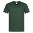 A green men's classic V-neck T-shirt with a plain design and a small logo on the label.