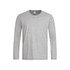 A light grey long sleeve T-shirt with a classic cut, featuring a logo on the label.