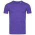 A purple men's crew neck t-shirt. It features short sleeves and a simple design with a logo.