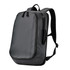 A dark grey backpack with a sleek design, featuring a zip closure and adjustable straps. It has a logo on the front.