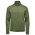 A green men's performance jacket with a zip front and high collar, featuring a logo on the chest.