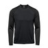 A long-sleeve crew neck shirt in dark green with contrasting sleeves. The shirt features a logo.