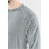 A long-sleeved men's T-shirt in a light grey colour, featuring a simple design and a logo.