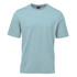A light blue men's t-shirt with short sleeves and a round neckline. It features a logo on the label.