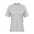 A light grey women's t-shirt with short sleeves, featuring a raglan design and a logo on the front.