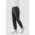 A pair of women's grey fleece jogger pants with an elastic waistband and side pockets. Contains branding.