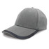 A cap in grey with a textured design and a black accent on the brim, featuring ventilation details on the side.