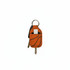 An orange neoprene keychain shaped like a basketball, holding keys with a metal keyring.