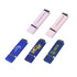A selection of Constellation Flash Drives in pink and blue, featuring various branding elements.