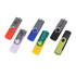 A collection of six double-end Belton Type C flash drives in colours including red, white, green, black, and yellow, featuring various logos.